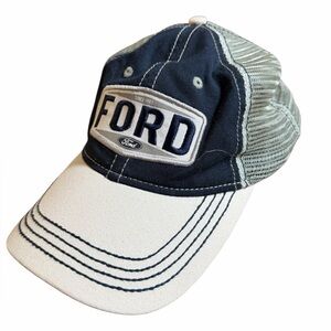 Ford Trucker Hat Mesh Snapback Blue White Licensed H3 Headwear